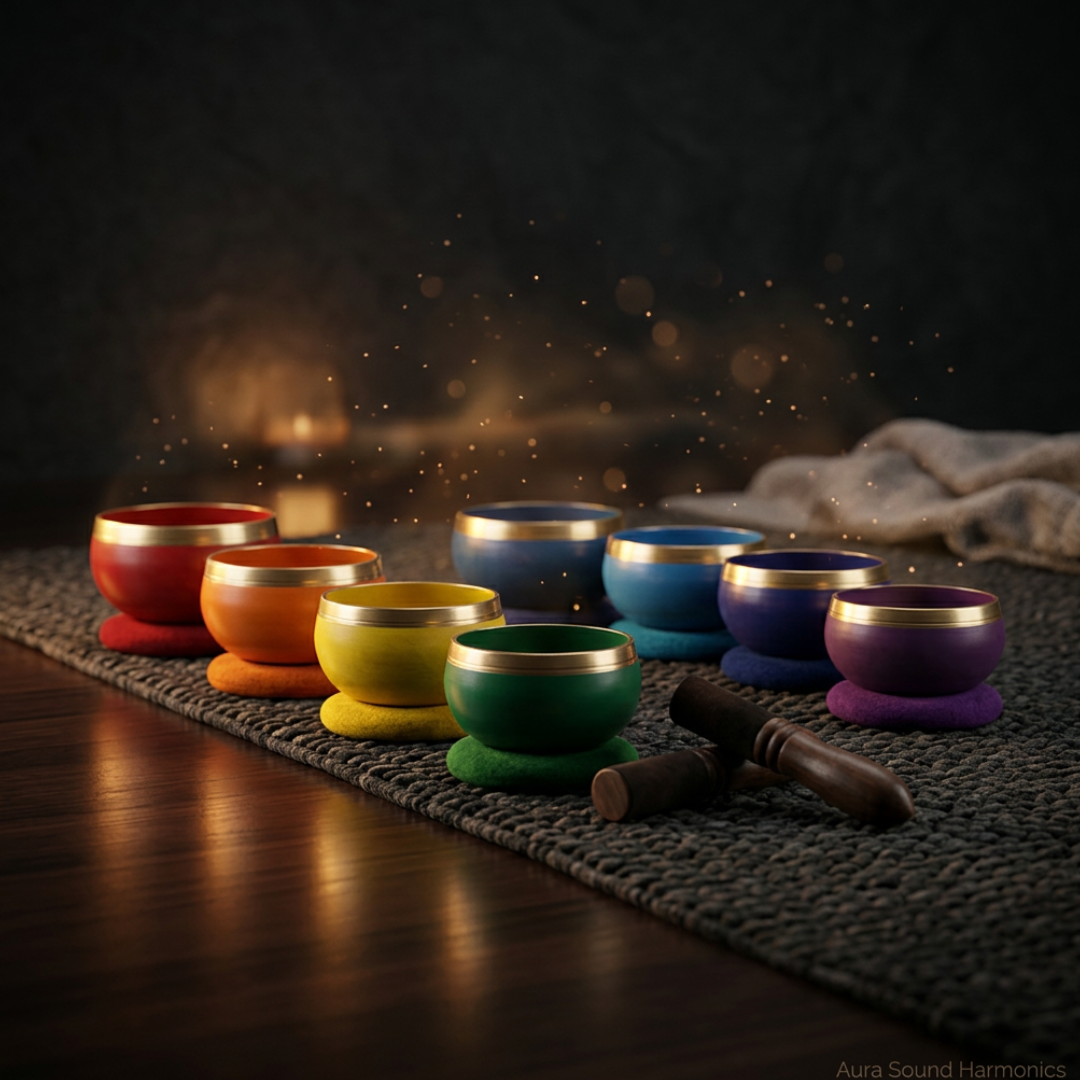 Klankschaal  chakra related color diverse kleuren