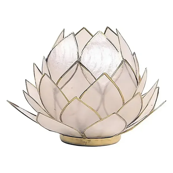 Lotus sfeerlicht naturel goudrand groot