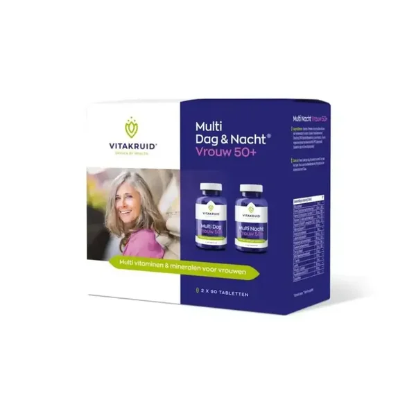 Vitakruid Multi Dag & Nacht Vrouw 50+ 100% Vegan 2 x 90 Tabletten