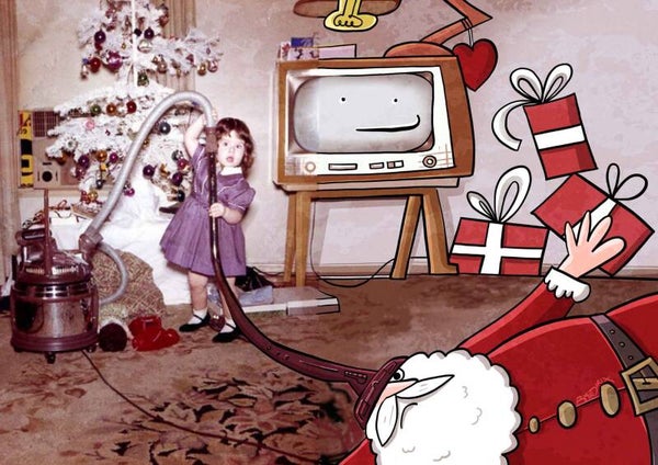 prettige feesten met een hoeksken af (5 postkaarten)