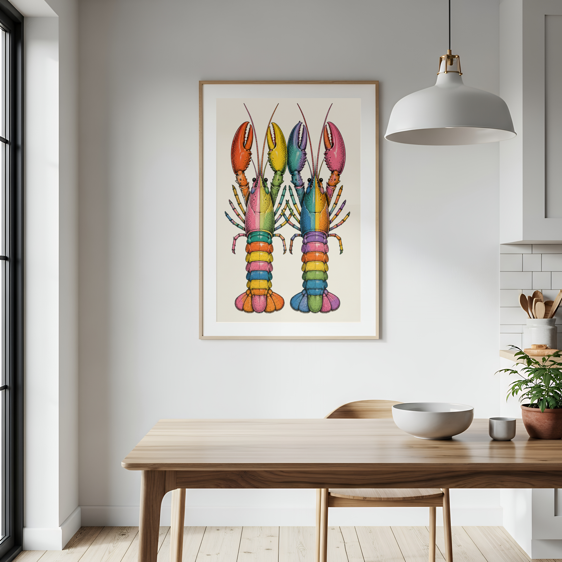 Colourful Lobsters Print