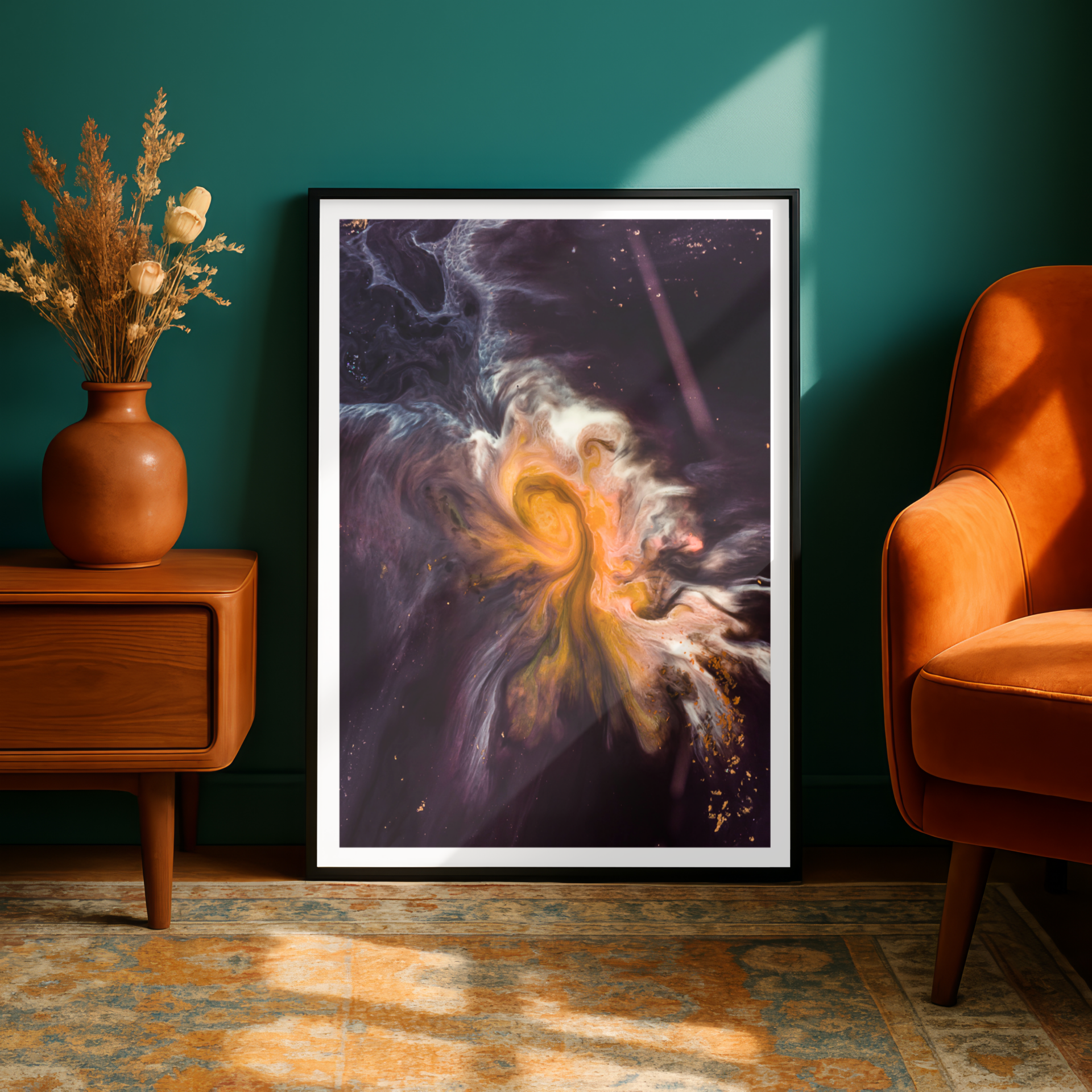 Abstract Black and Gold Print