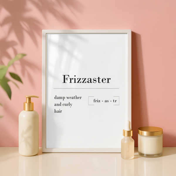 Frizzaster Definition Print – Funny Bathroom Wall Art for Curly Girls