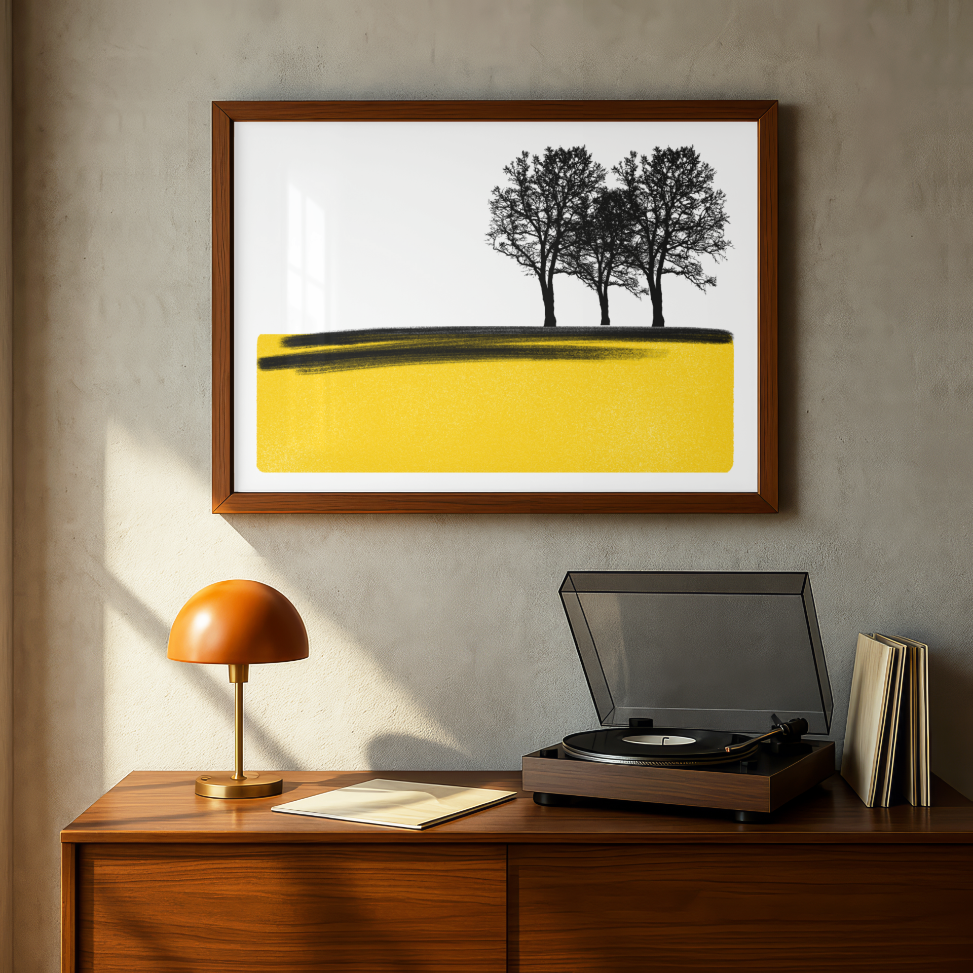 Yellow Landscape Trees Print