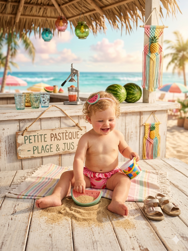 Culotte de Bain "Mini Pastèque" à Volants
