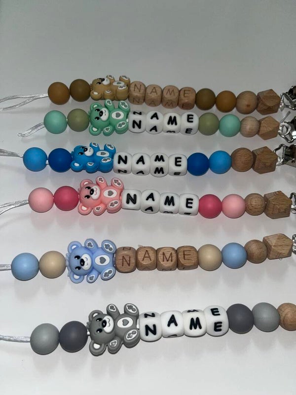 Bears keepsake personalised dummy clip