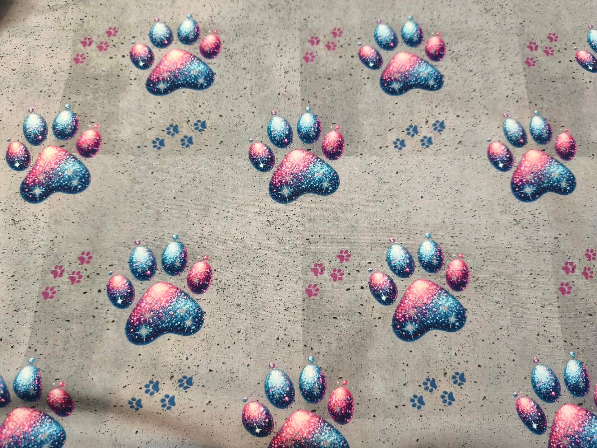 To-Go-Hundedecke Pfoten grau/blau/rosa