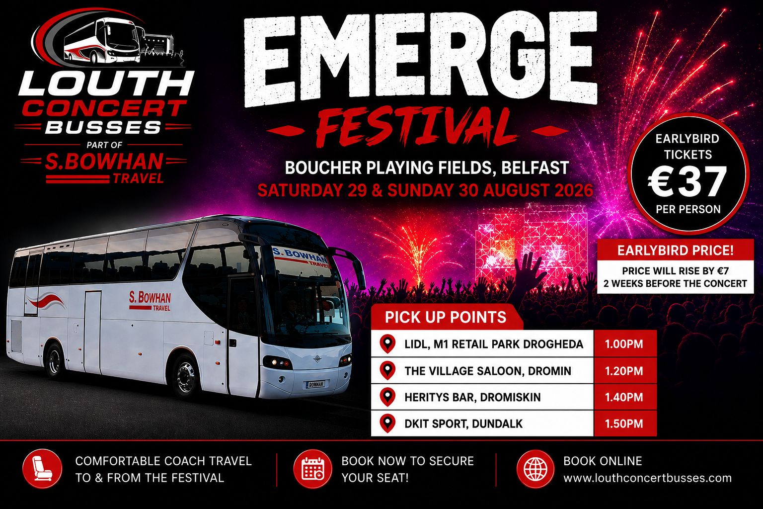 EMERGE FESTIVAL 29TH/30TH AUGUST BOUCHER PLAYING FIELDS