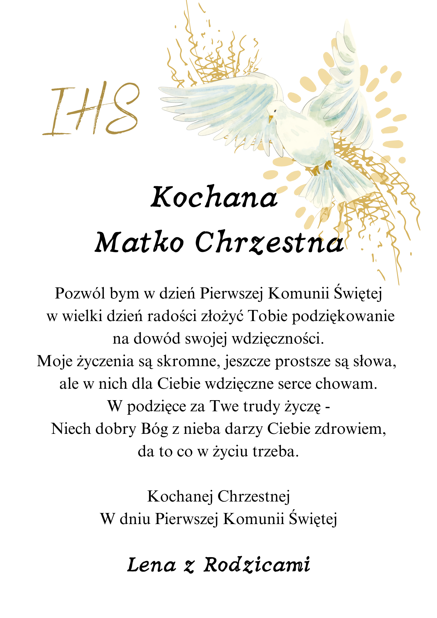 Podziękowanie w ramce