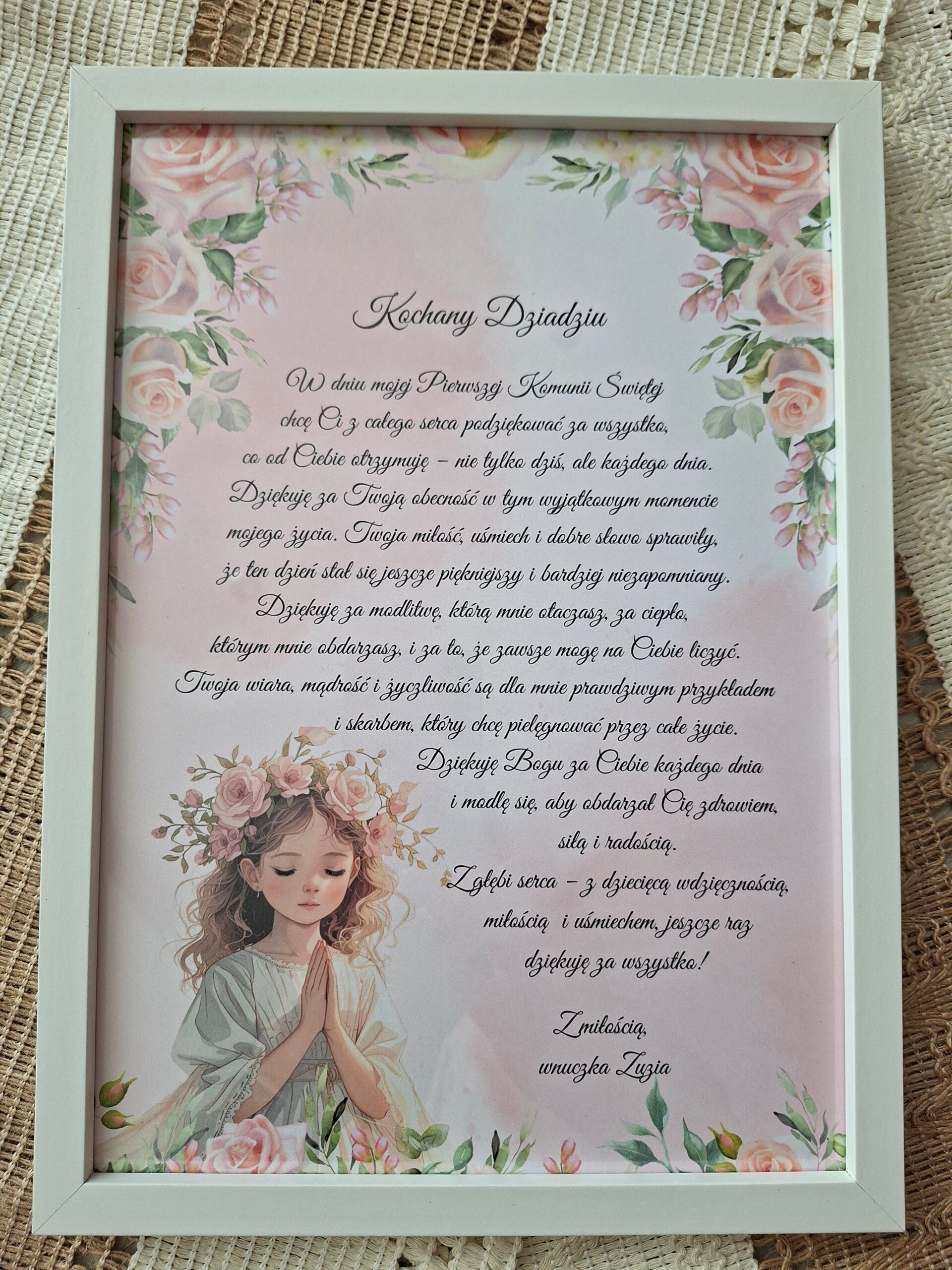 Podziękowanie w ramce