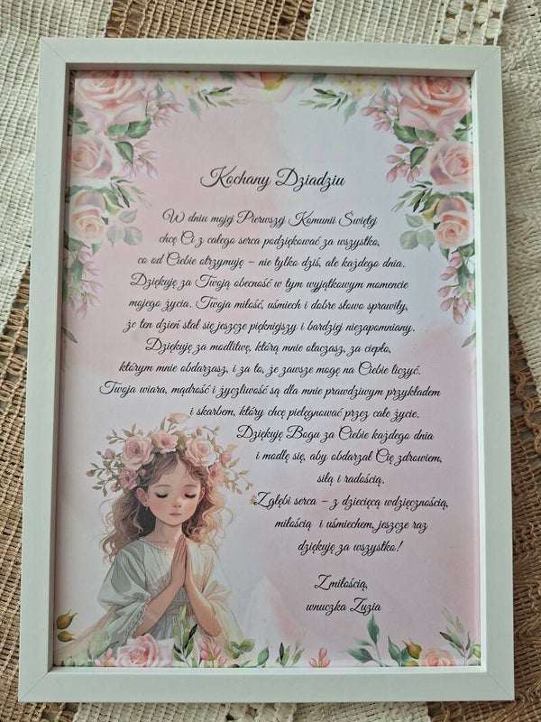 Podziękowanie w ramce