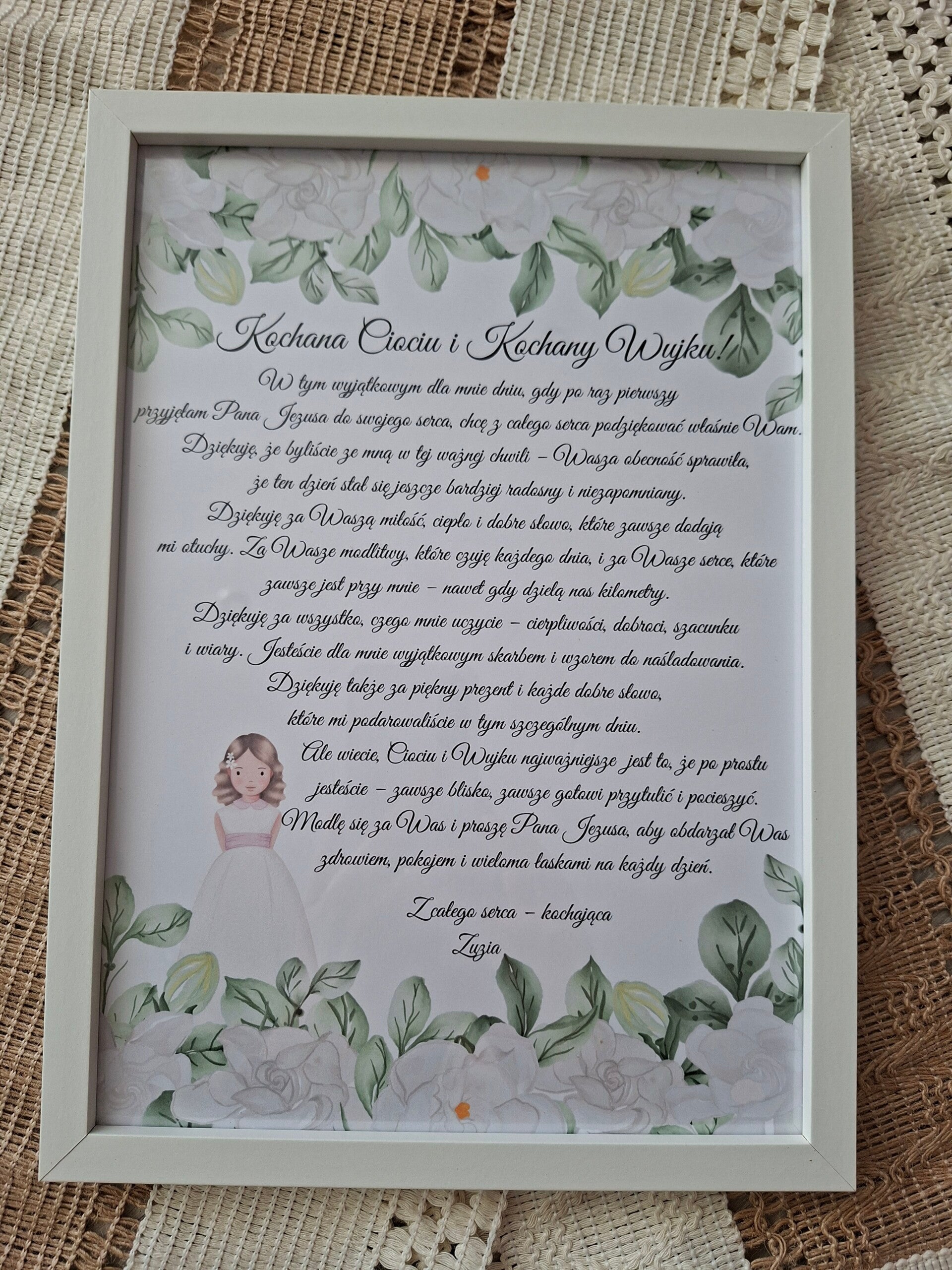 Podziękowanie w ramce