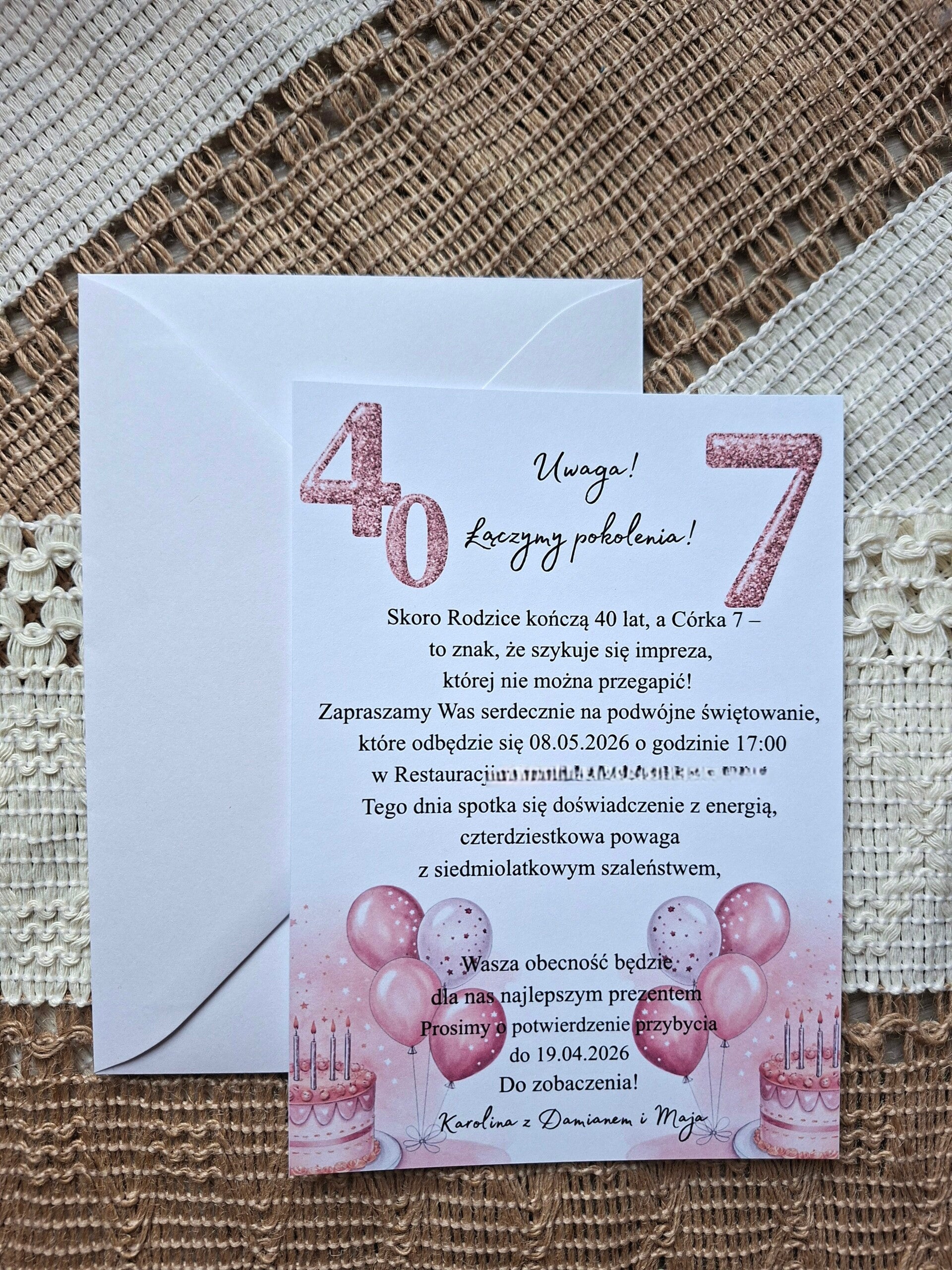 Zaproszenie na urodziny nr 4