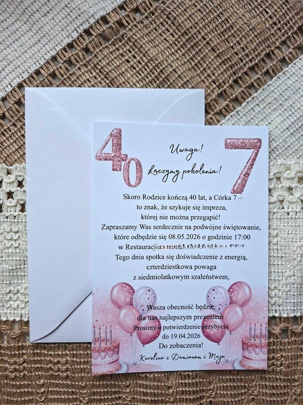 Zaproszenie na urodziny nr 4