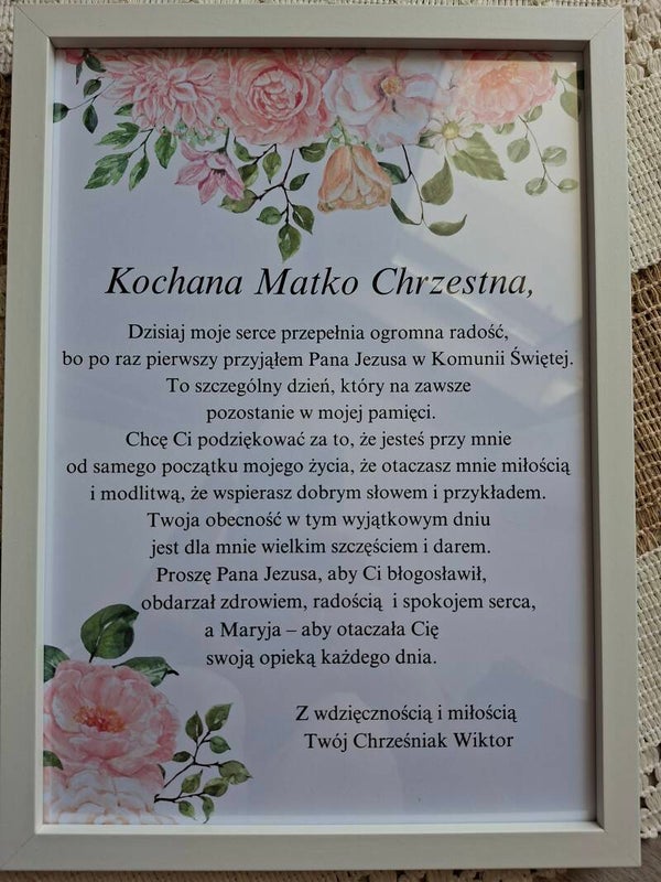 Podziękowanie w ramce nr 10