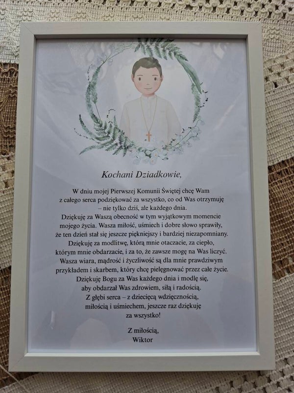 Podziękowanie w ramce nr 18
