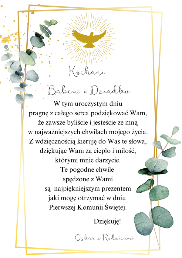 Podziękowanie w ramce