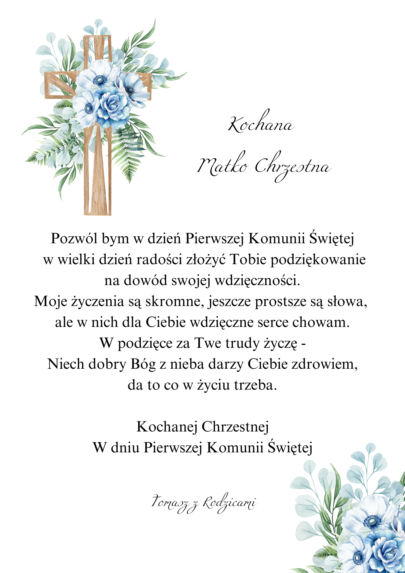 Podziękowanie w ramce