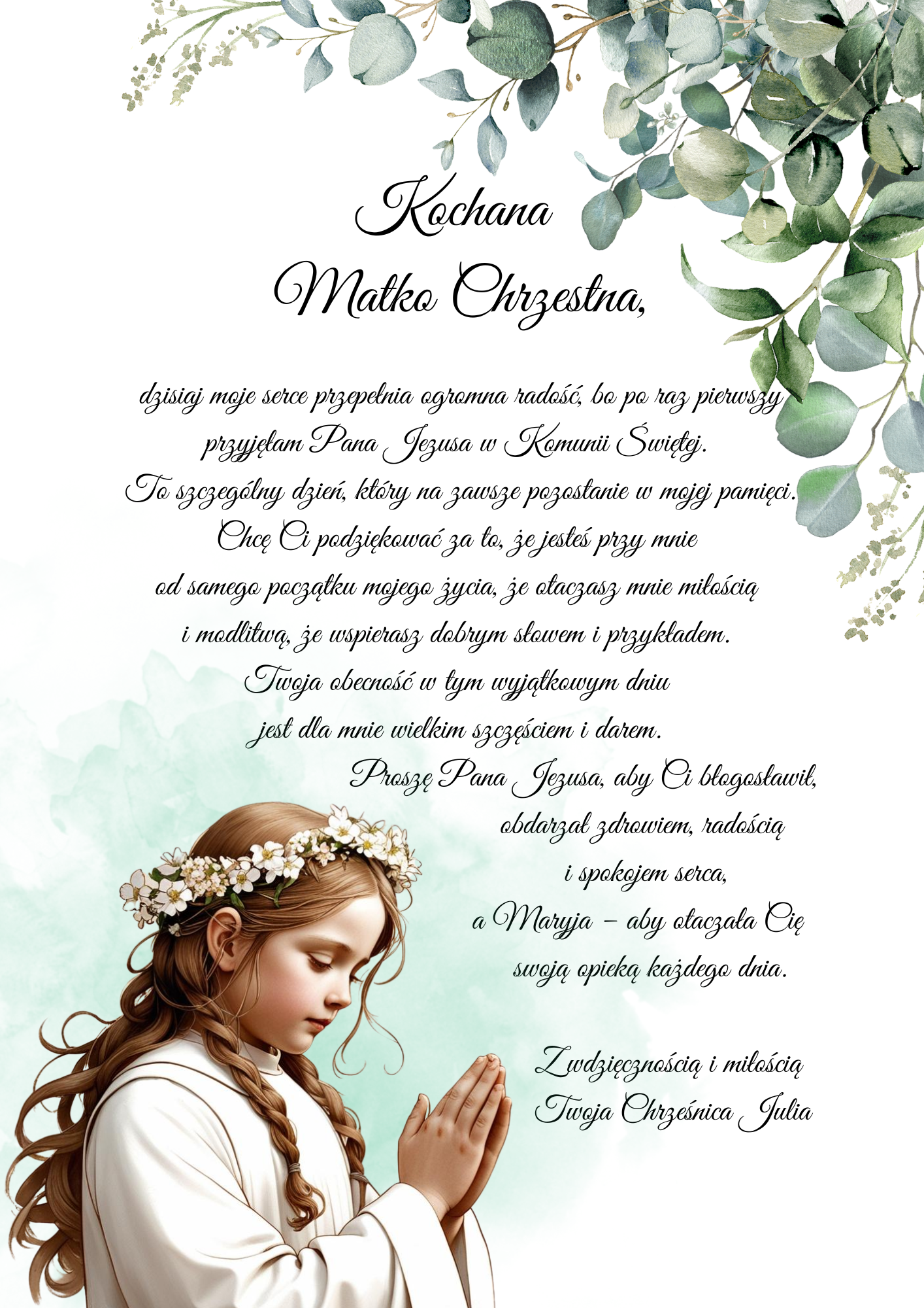 Podziękowanie w ramce