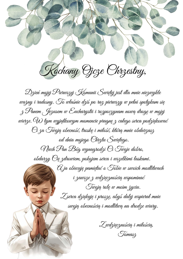 Podziękowanie w ramce