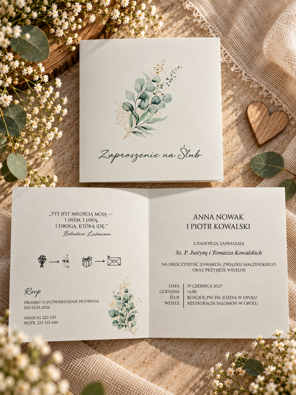 Zaproszenie składane nr 167