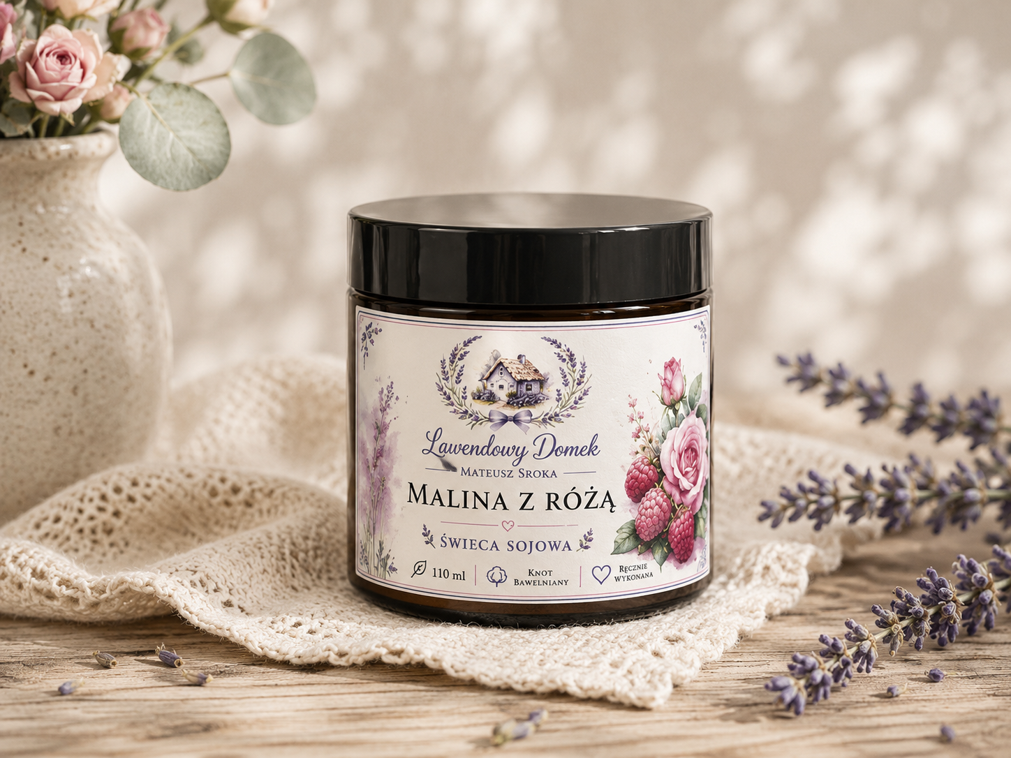 Malina z różą