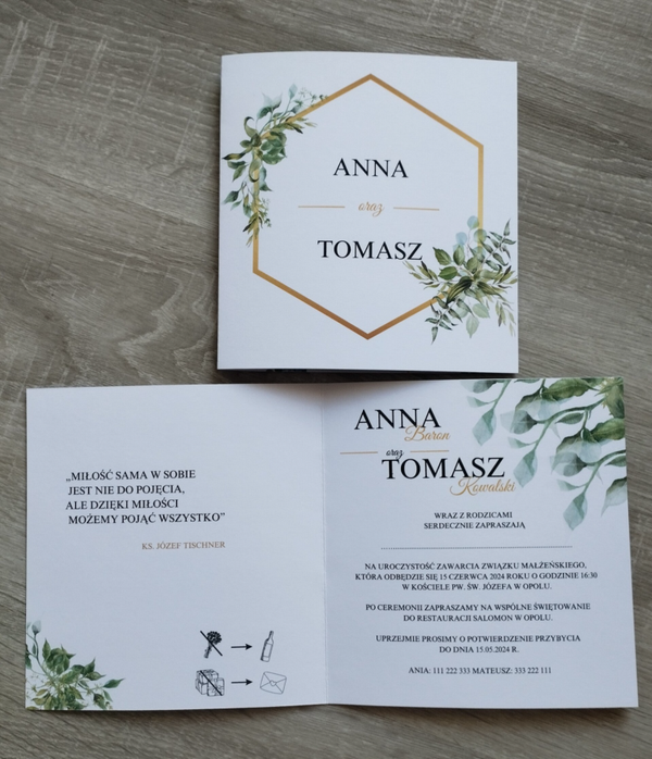 Zaproszenie składane nr 41