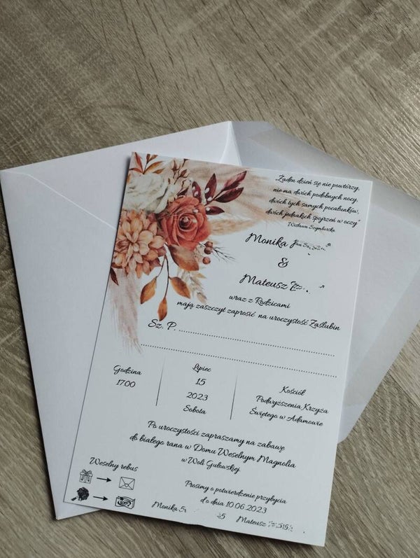 Zaproszenie jednokartkowe nr 5