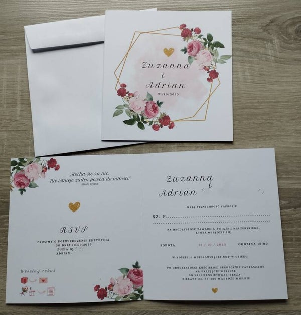 Zaproszenie składane nr 38