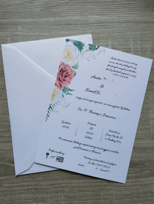 Zaproszenie jednokartkowe nr 8