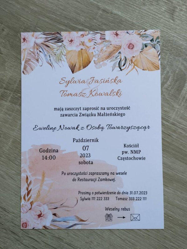 Zaproszenie jednokartkowe nr 27
