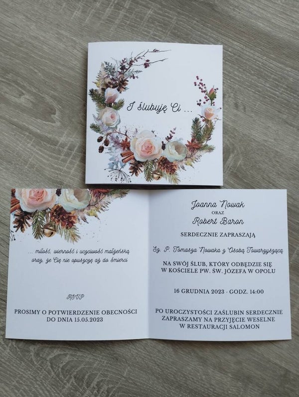 Zaproszenie składane nr 39