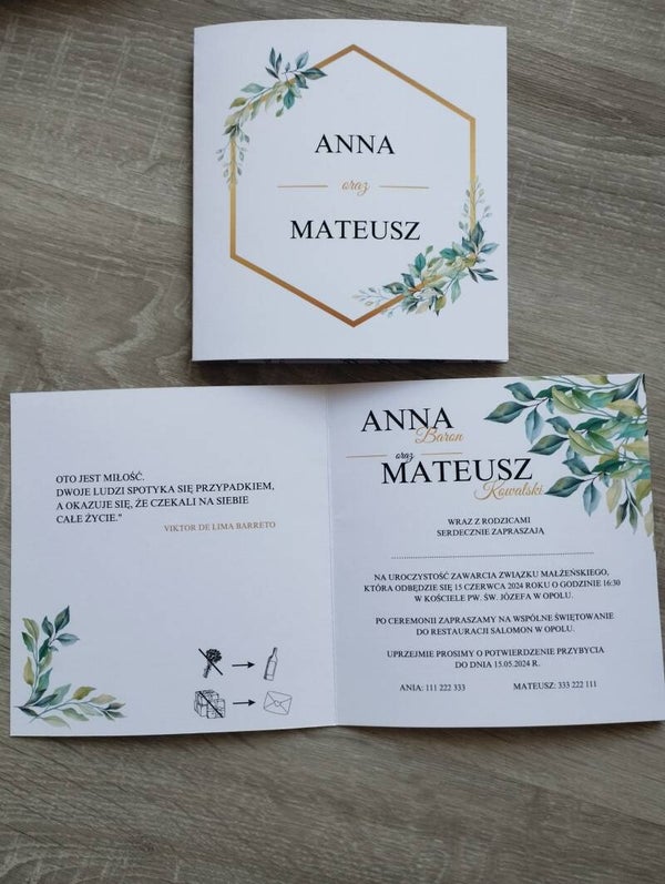 Zaproszenie składane nr 43