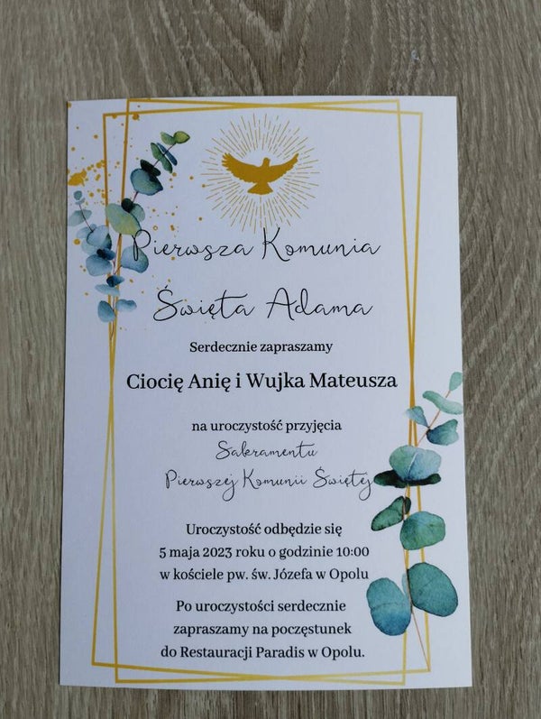 Zaproszenie jednokartkowe nr 11