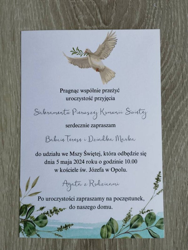 Zaproszenie jednokartkowe nr 12