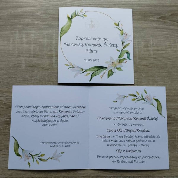 Zaproszenie składane nr 27