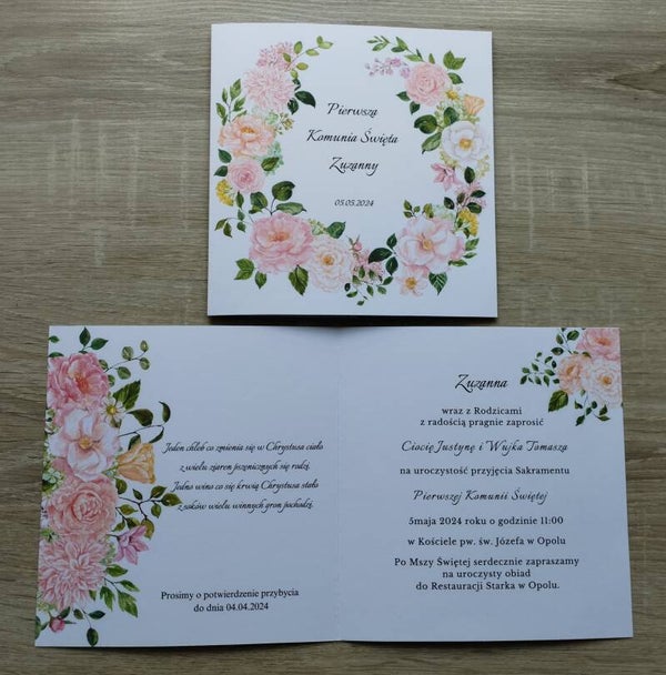 Zaproszenie składane nr 25