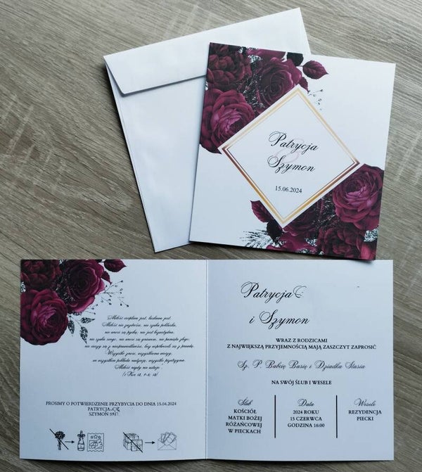 Zaproszenie składane nr 137