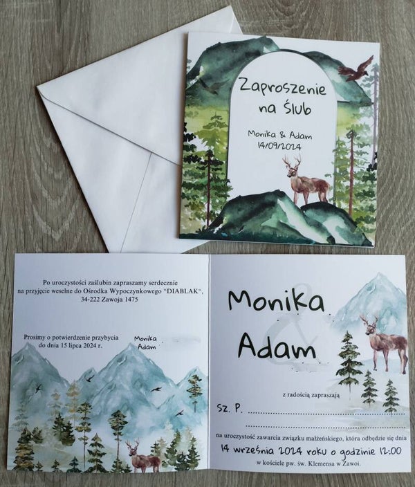 Zaproszenie składane nr 136