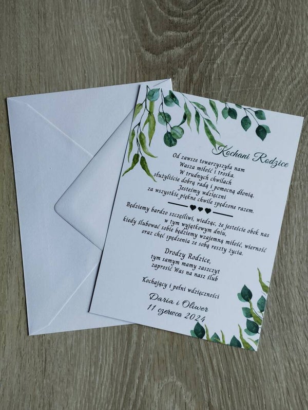 Zaproszenie dla Rodziców nr 1