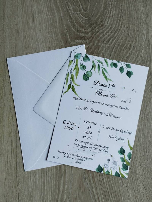 Zaproszenie jednokartkowe nr 22