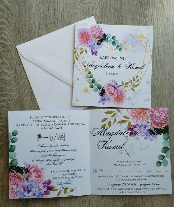 Zaproszenie składane nr 122