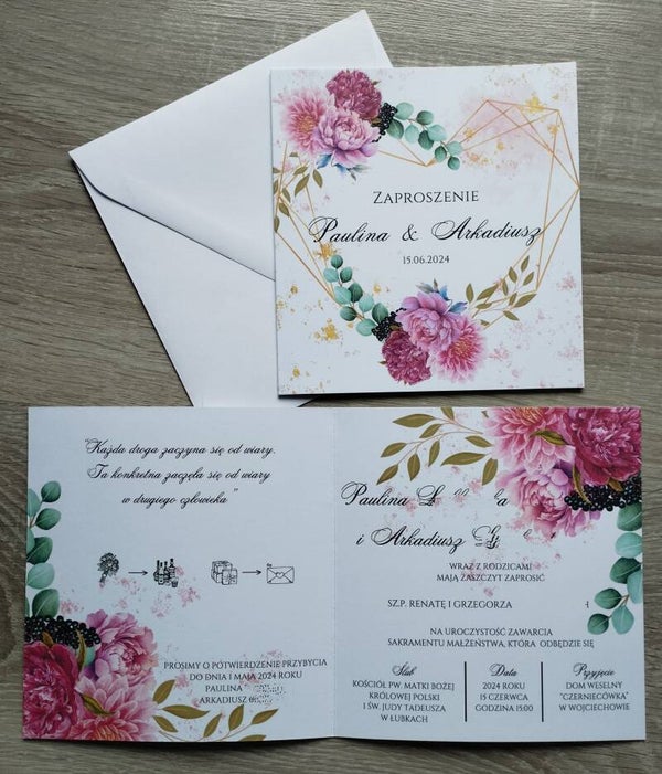 Zaproszenie składane nr 123