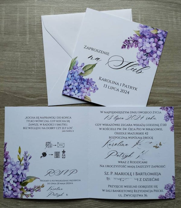 Zaproszenie składane nr 47