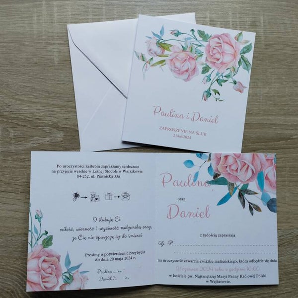 Zaproszenie składane