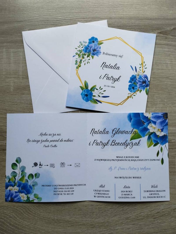 Zaproszenie składane nr 125