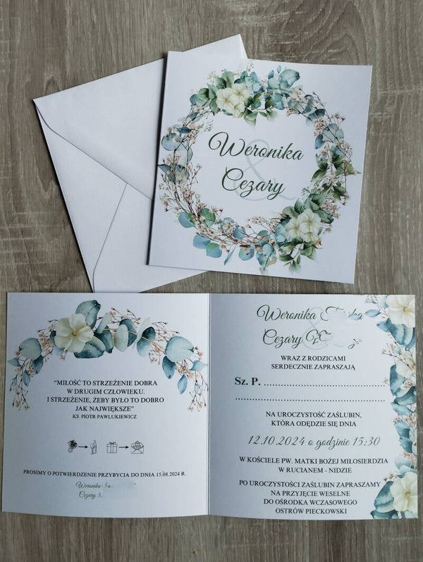 Zaproszenie składane nr 76