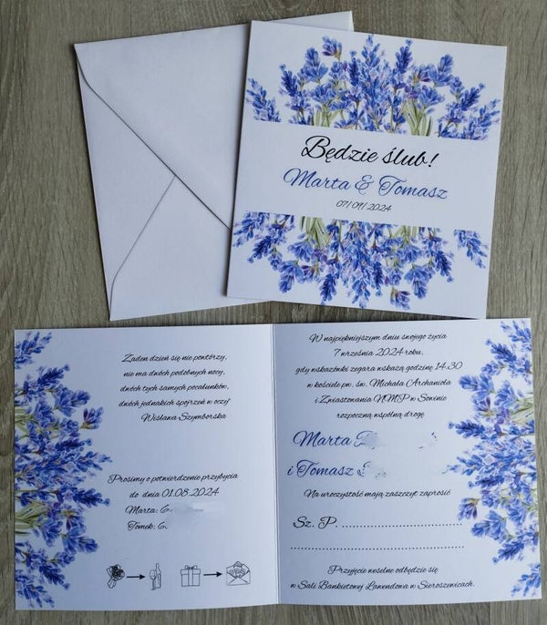 Zaproszenie składane nr 77