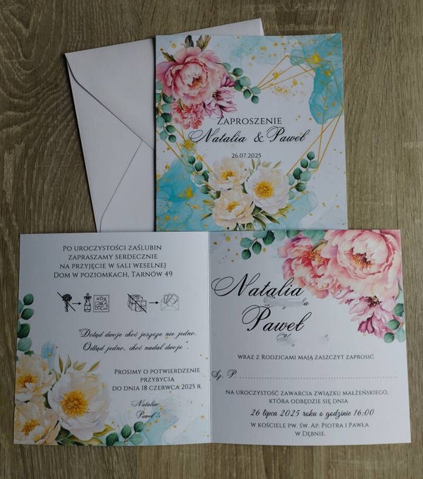 Zaproszenie składane nr 135