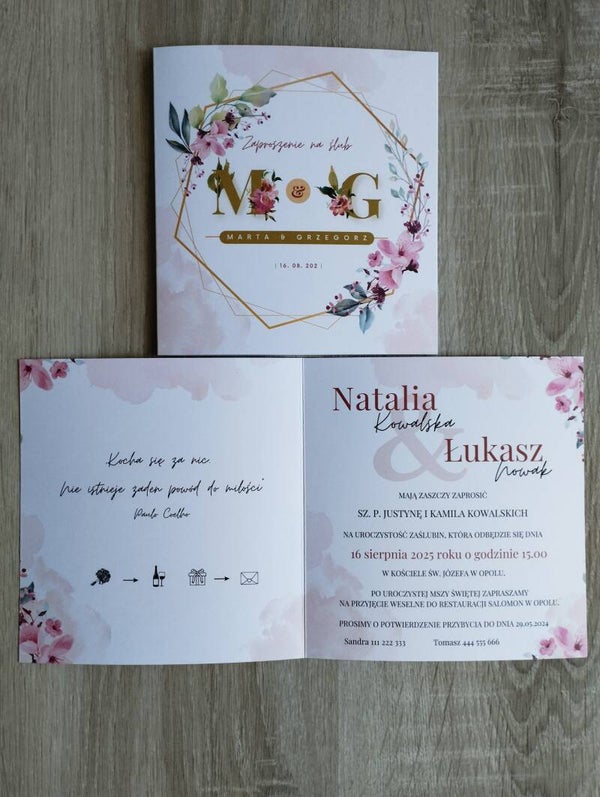 Zaproszenie składane nr 106